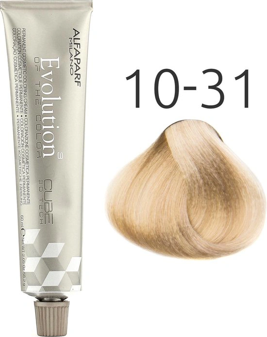 Alfaparf Evolution of the Color CUBE hajfesték - 10.31 60ml Lightest Golden Ash Blonde képe 1